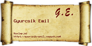 Gyurcsik Emil névjegykártya